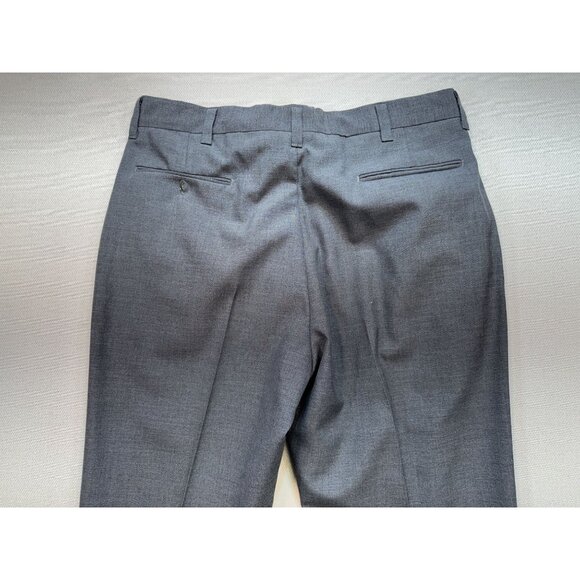 Farah Men’s Dress Pants Flat Front Stretch Size 34x26 Solid Blue Casua Pockets - Picture 9 of 12